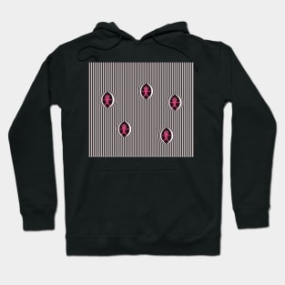 The arrival of small pink men out from the striped black and white pattern Hoodie